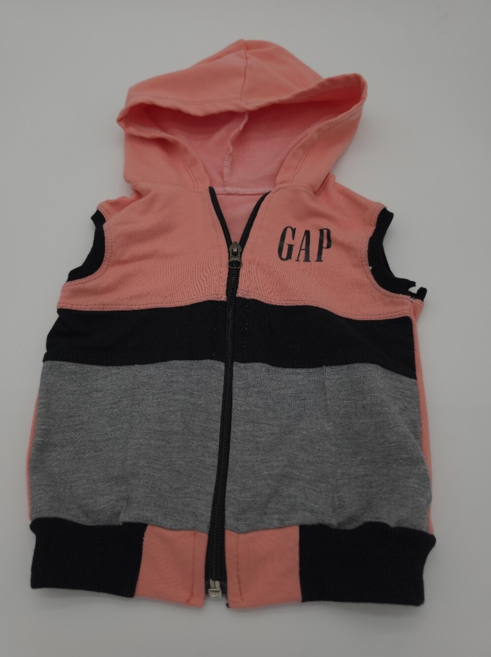 Baby Gap Baby/Toddler Orange/Black Full Zip Sleeveless Vest 18-24M